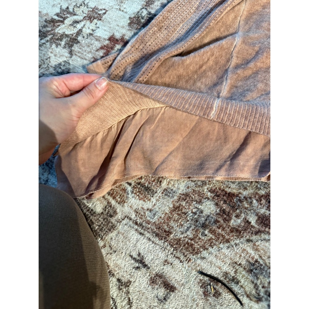 Democracy Womens Mauve Sharkbite Hem Layered Sweater Medium Long Sleeve Knit Top - Picture 4 of 5
